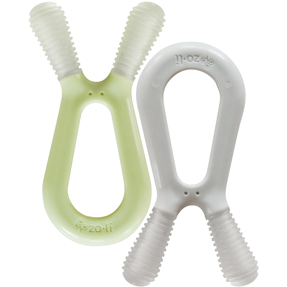 Bunny Teether - Sage Green + Ash Grey ZoLi ZoLi Lil Tulips