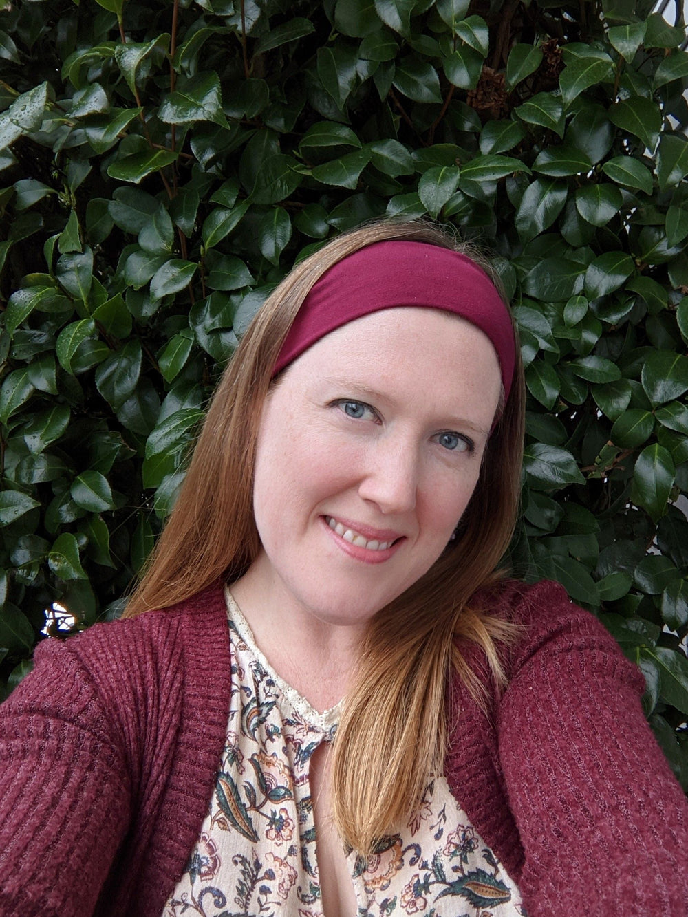 Burgundy Flat Adult Headband bumblito Lil Tulips