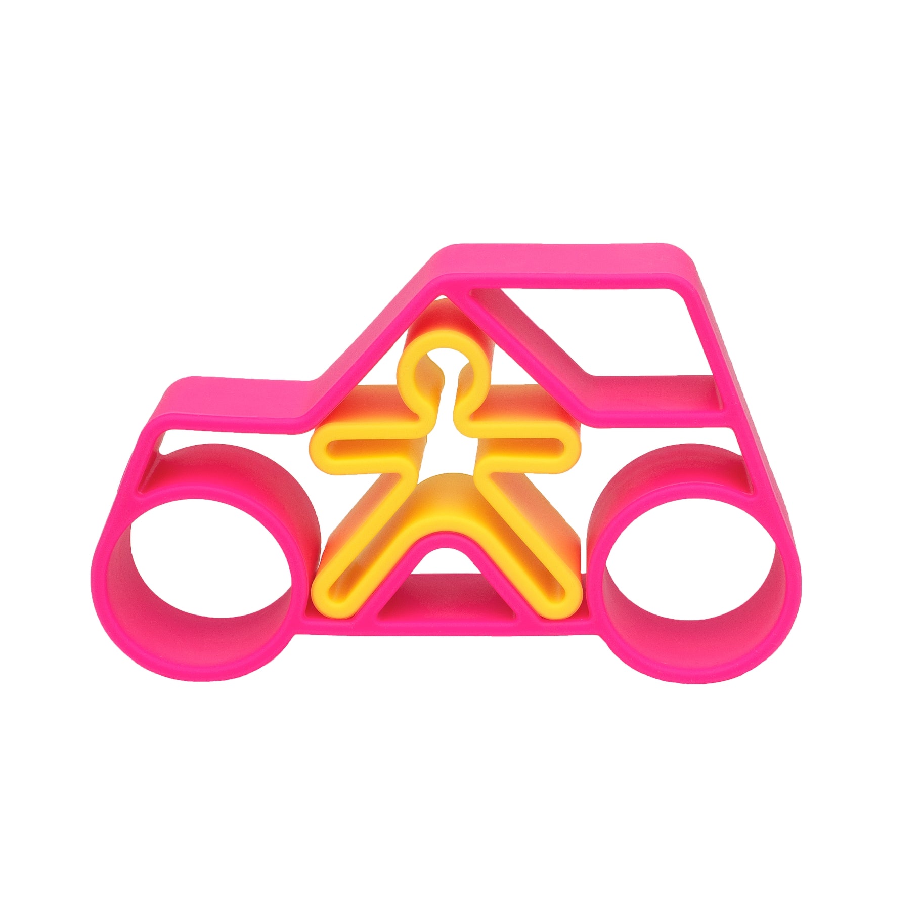 Neon Silicone Car & Kid - Pink