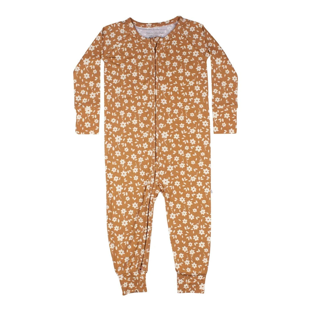 Camel Floral Zip Romper Brave Little Ones Lil Tulips