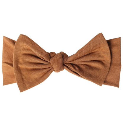 Camel Knit Headband Bow Copper Pearl Lil Tulips