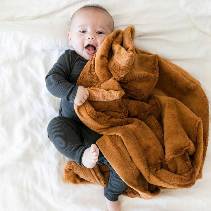 Camel Lush Blanket Saranoni Lil Tulips