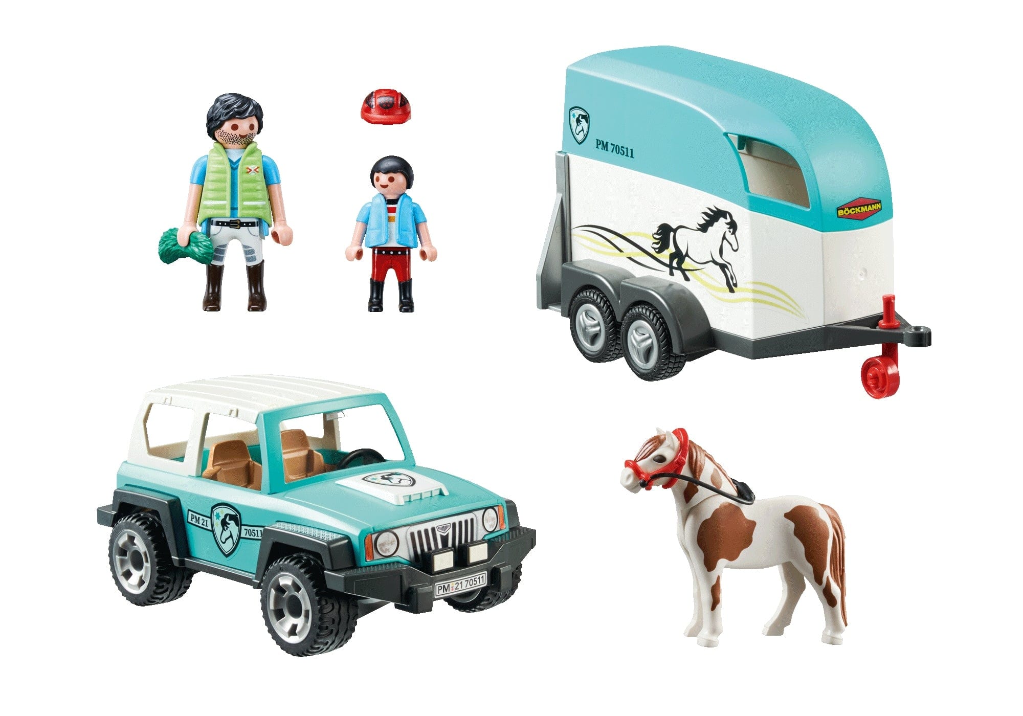 Car with Pony Trailer Playmobil Lil Tulips