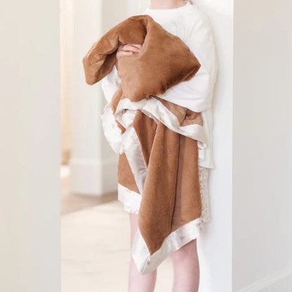 Cedar Lush Satin Border Blanket Saranoni Lil Tulips