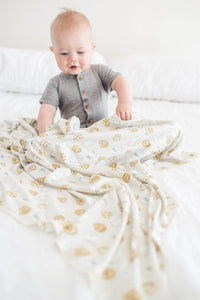Chip Knit Swaddle Blanket Copper Pearl Lil Tulips