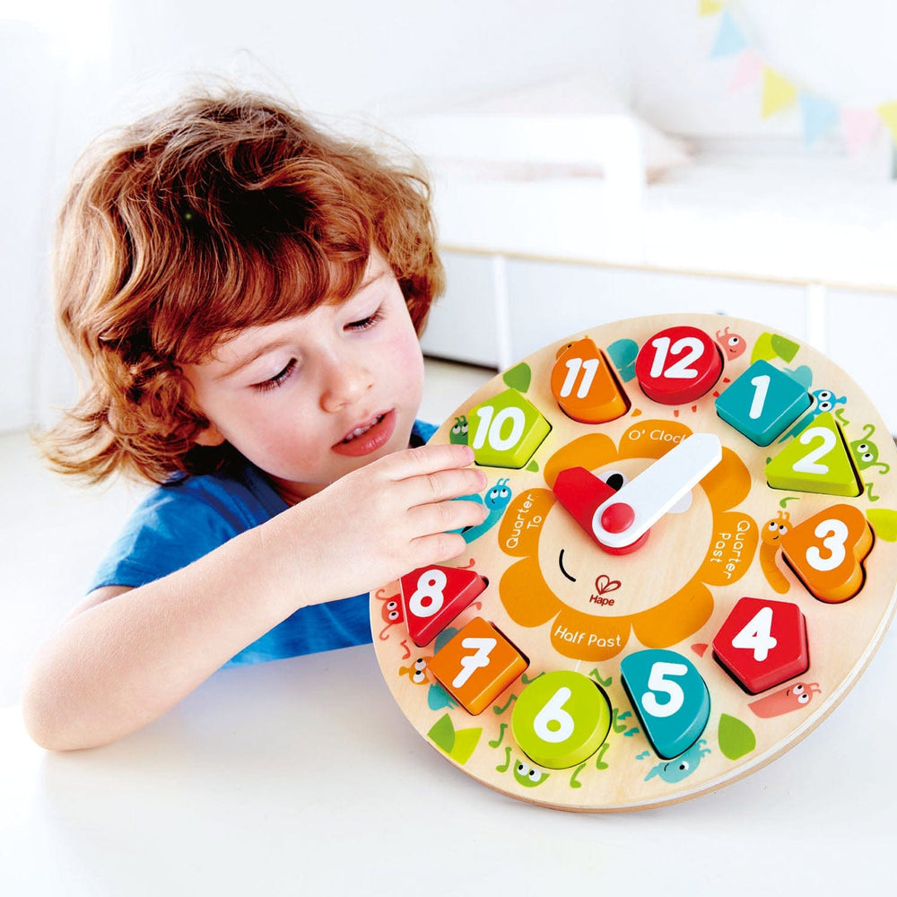 Chunky Clock Puzzle Hape Lil Tulips