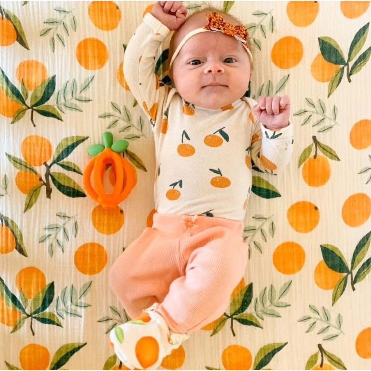 Clementine Bitzy Biter™ Teething Ball Baby Teether Itzy Ritzy Pacifiers & Teethers Lil Tulips