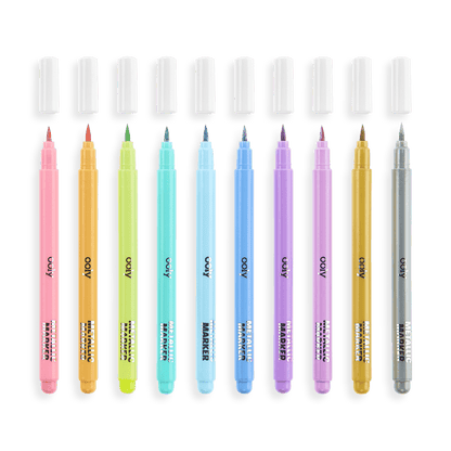 Color Lustre Metallic Brush Markers OOLY Lil Tulips
