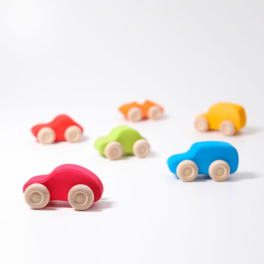Colored Wooden Cars Grimm's Lil Tulips