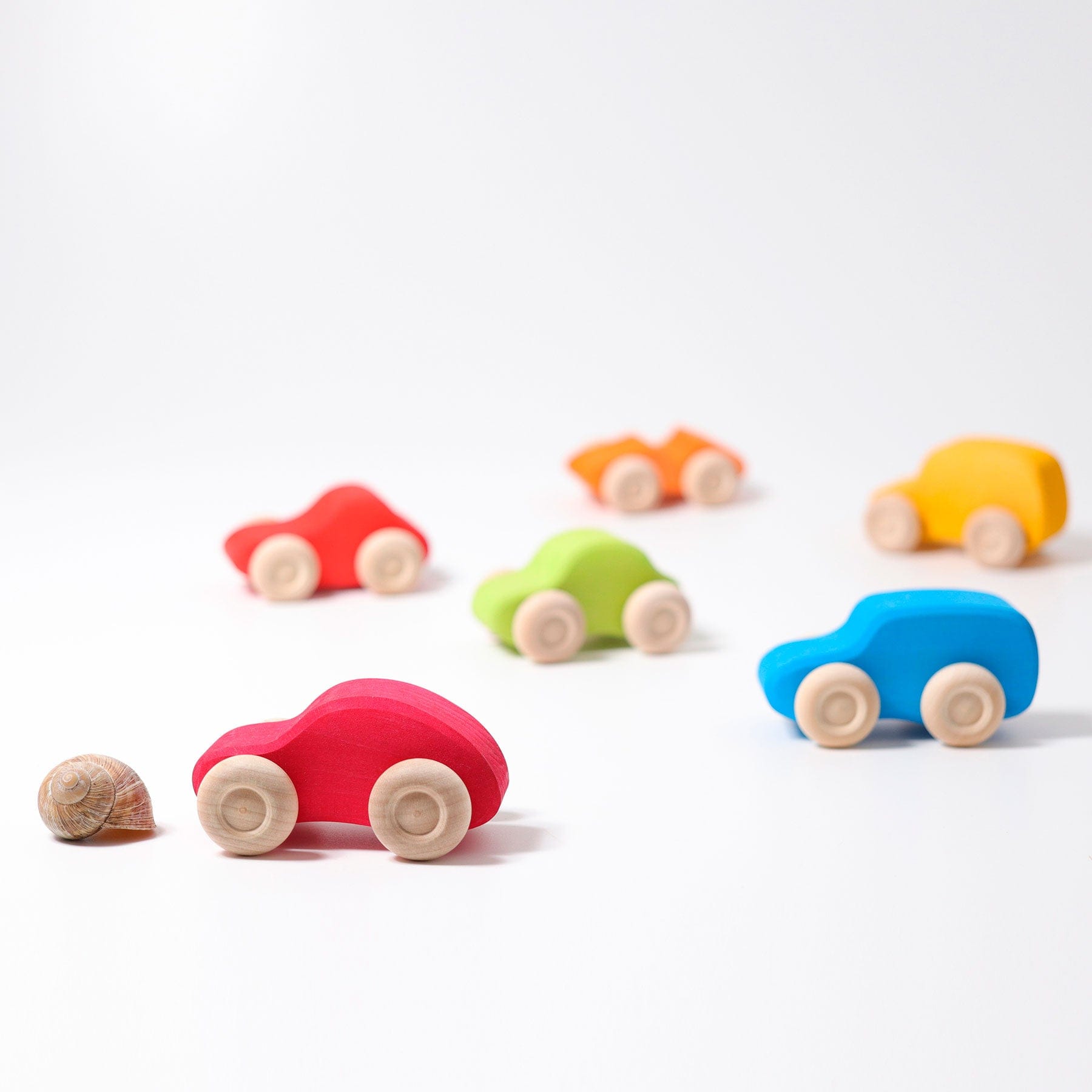 Colored Wooden Cars Grimm's Lil Tulips