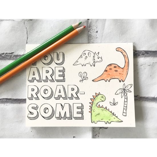 Coloring Card | Dinosaurs Notably Paper Company Lil Tulips