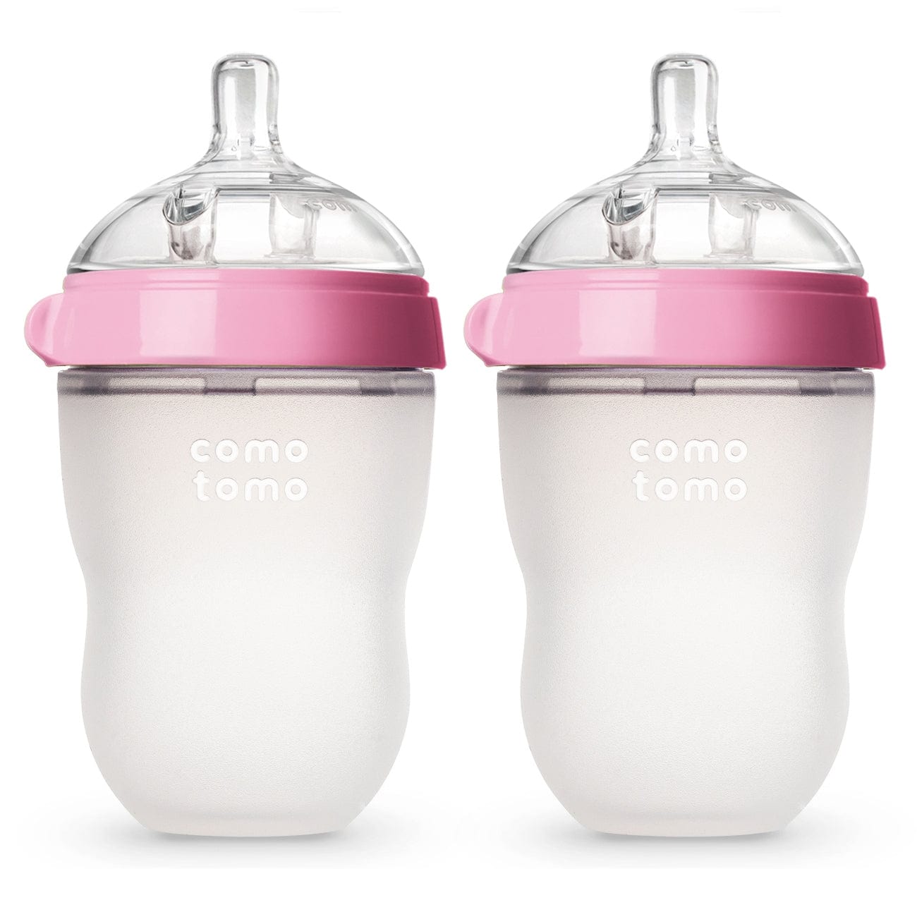 Comotomo Baby Bottle, Double Pack - 8 oz - Pink como tomo Lil Tulips