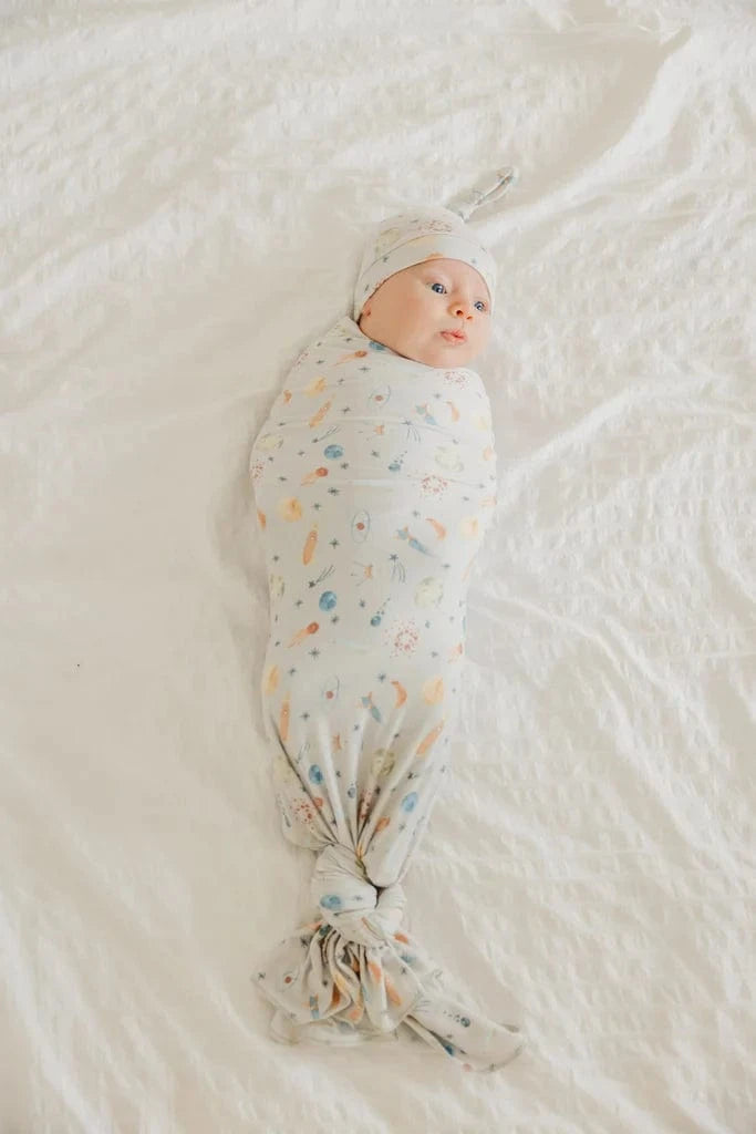 Cosmos Knit Swaddle Blanket Copper Pearl Lil Tulips