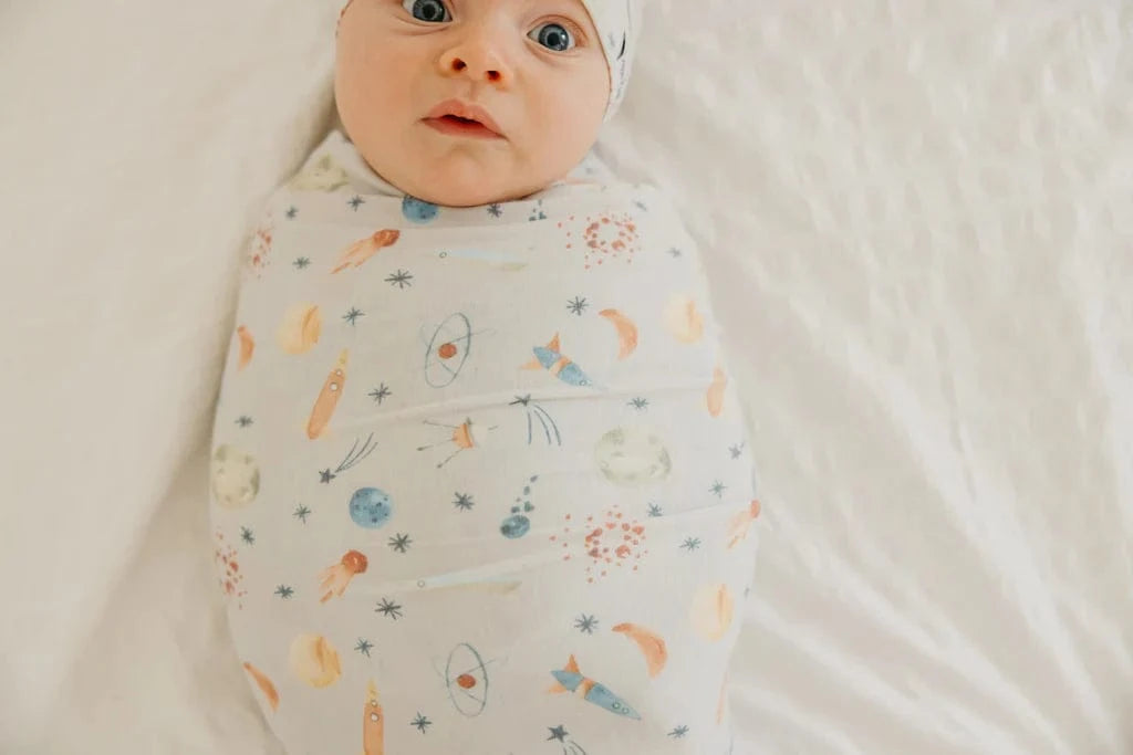 Cosmos Knit Swaddle Blanket Copper Pearl Lil Tulips