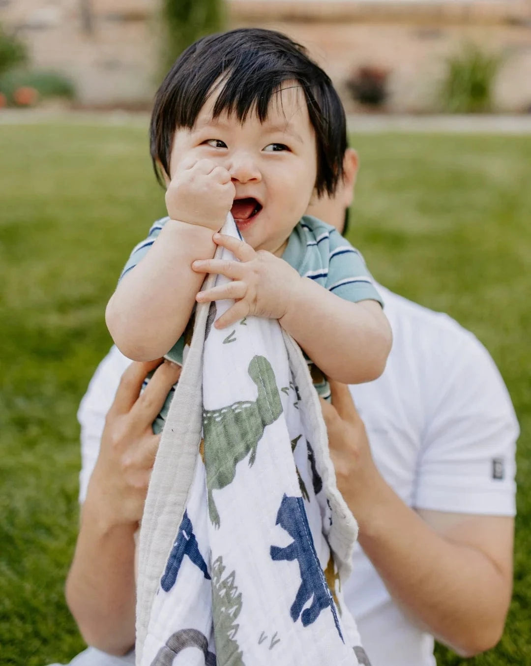 Cotton Muslin Baby Blanket - Dino Friends Little Unicorn Lil Tulips