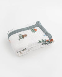 Cotton Muslin Baby Blanket - Prickle Pots Little Unicorn Lil Tulips