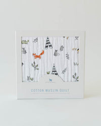 Cotton Muslin Baby Quilt - Forest Friends Little Unicorn Lil Tulips