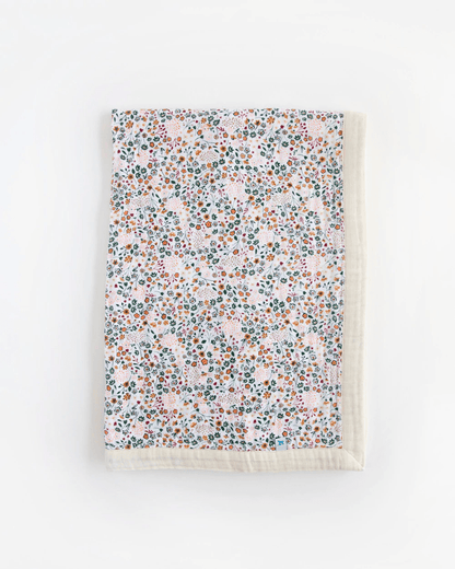 Cotton Muslin Baby Quilt - Pressed Petals Little Unicorn Lil Tulips