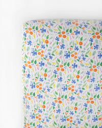 Cotton Muslin Crib Sheet - Mountain Bloom Little Unicorn Lil Tulips