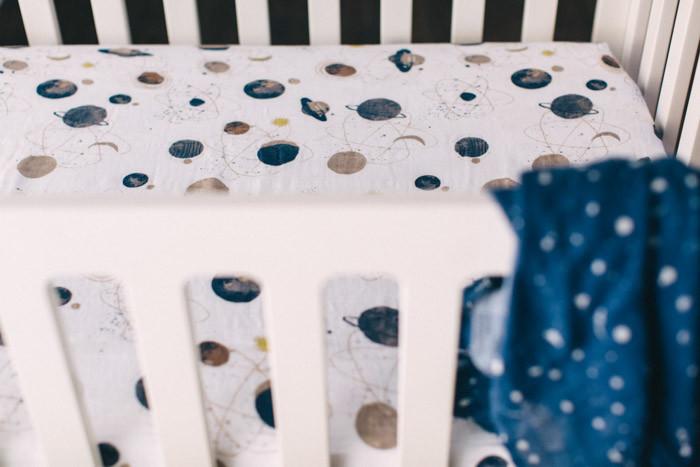 Cotton Muslin Crib Sheet - Planetary Little Unicorn Lil Tulips