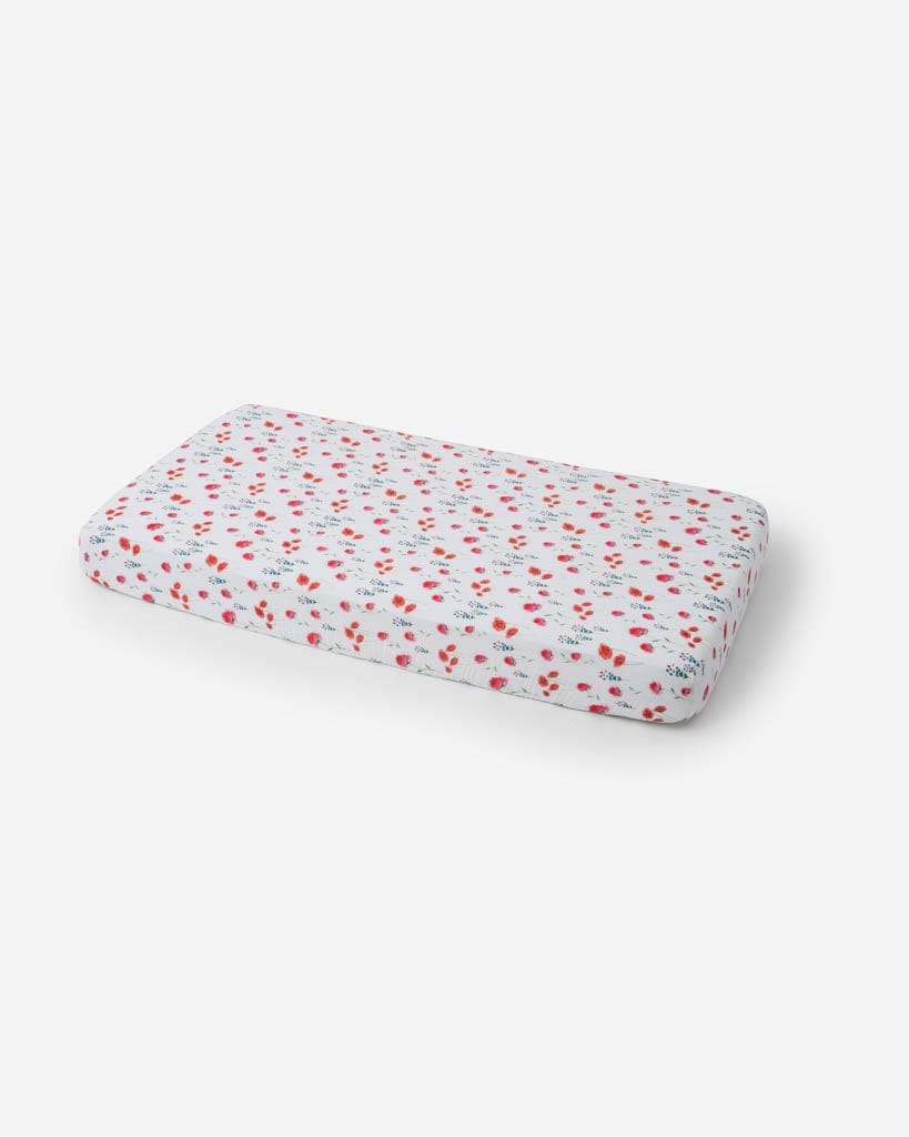 Cotton Muslin Crib Sheet - Wild Mums Little Unicorn Lil Tulips