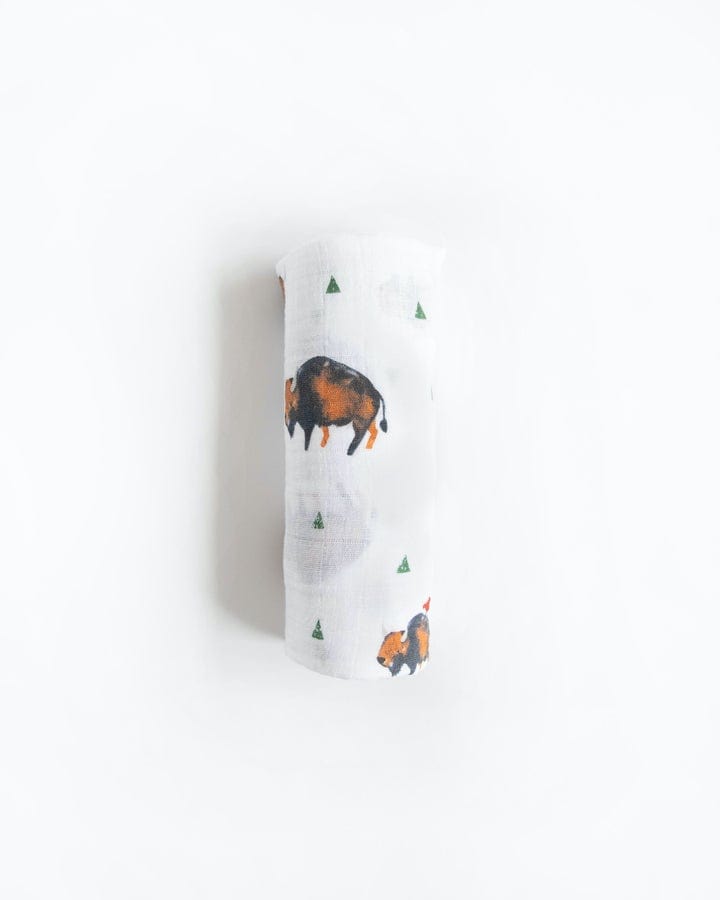 Cotton Muslin Swaddle Blanket - Bison Little Unicorn Lil Tulips