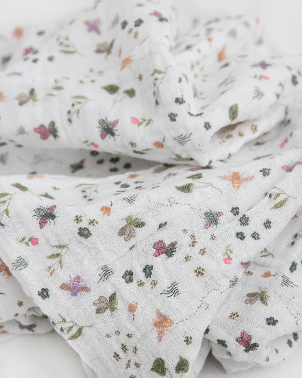 Cotton Muslin Swaddle Blanket - Garden Bees Little Unicorn Lil Tulips