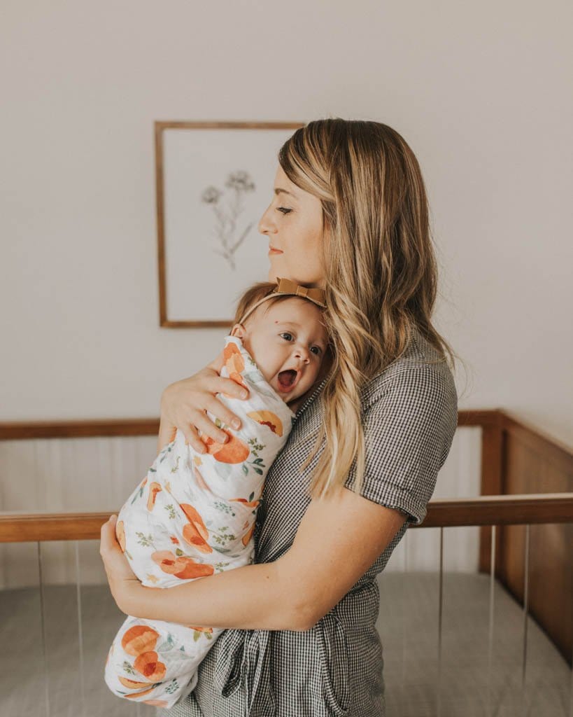 Cotton Muslin Swaddle Blanket - Georgia Peach Little Unicorn Lil Tulips