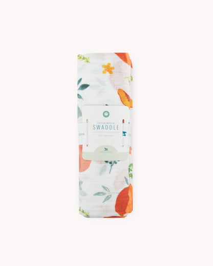 Cotton Muslin Swaddle Blanket - Georgia Peach Little Unicorn Lil Tulips