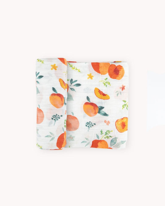 Cotton Muslin Swaddle Blanket - Georgia Peach Little Unicorn Lil Tulips