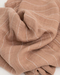 Cotton Muslin Swaddle Blanket - Mauve Stripe Little Unicorn Lil Tulips
