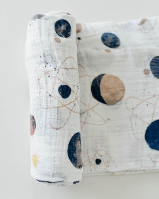Cotton Muslin Swaddle Blanket - Planetary Little Unicorn Lil Tulips