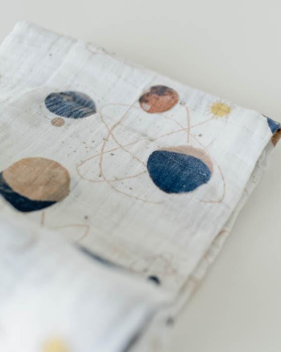 Cotton Muslin Swaddle Blanket - Planetary Little Unicorn Lil Tulips