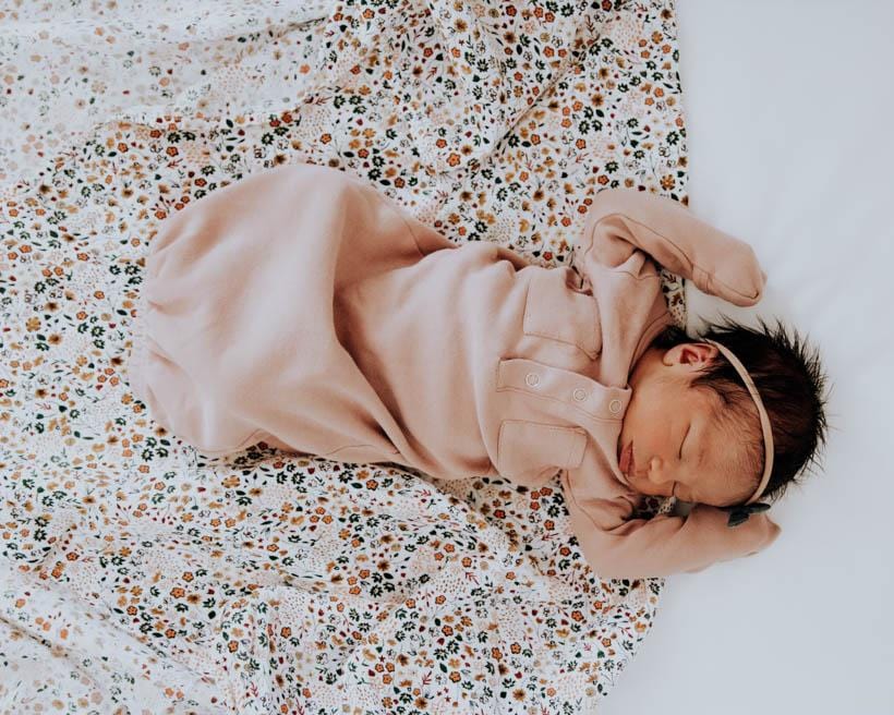 Cotton Muslin Swaddle Blanket -  Pressed Petals Little Unicorn Lil Tulips