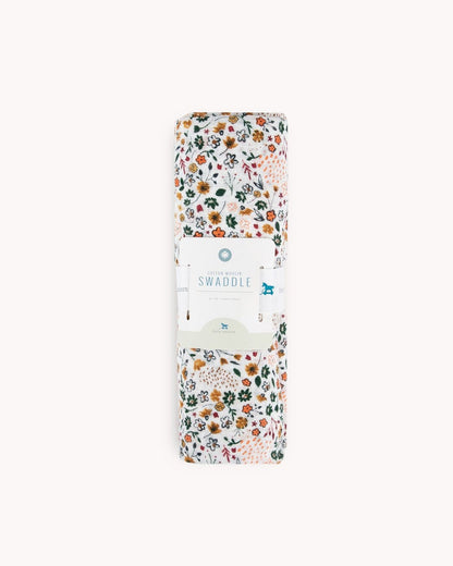 Cotton Muslin Swaddle Blanket -  Pressed Petals Little Unicorn Lil Tulips