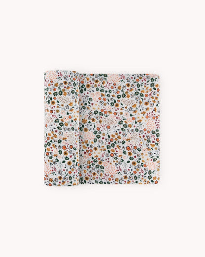 Cotton Muslin Swaddle Blanket -  Pressed Petals Little Unicorn Lil Tulips