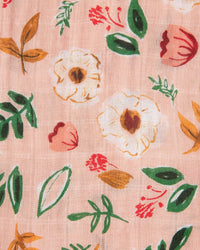 Cotton Muslin Swaddle Blanket - Vintage Floral Little Unicorn Lil Tulips