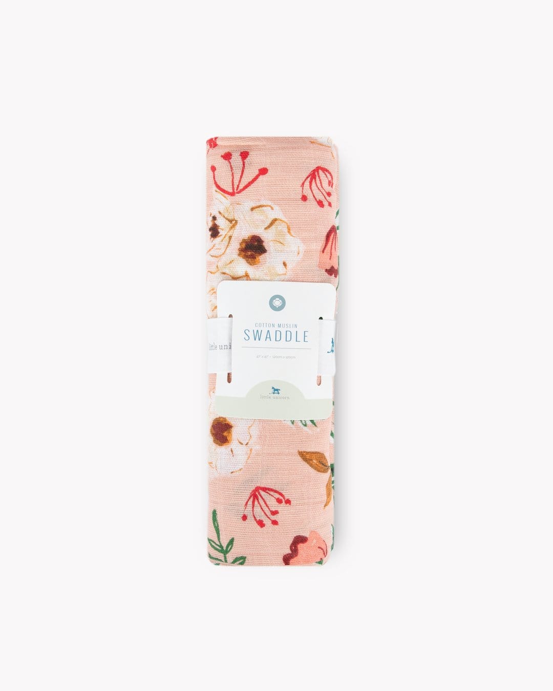 Cotton Muslin Swaddle Blanket - Vintage Floral Little Unicorn Lil Tulips