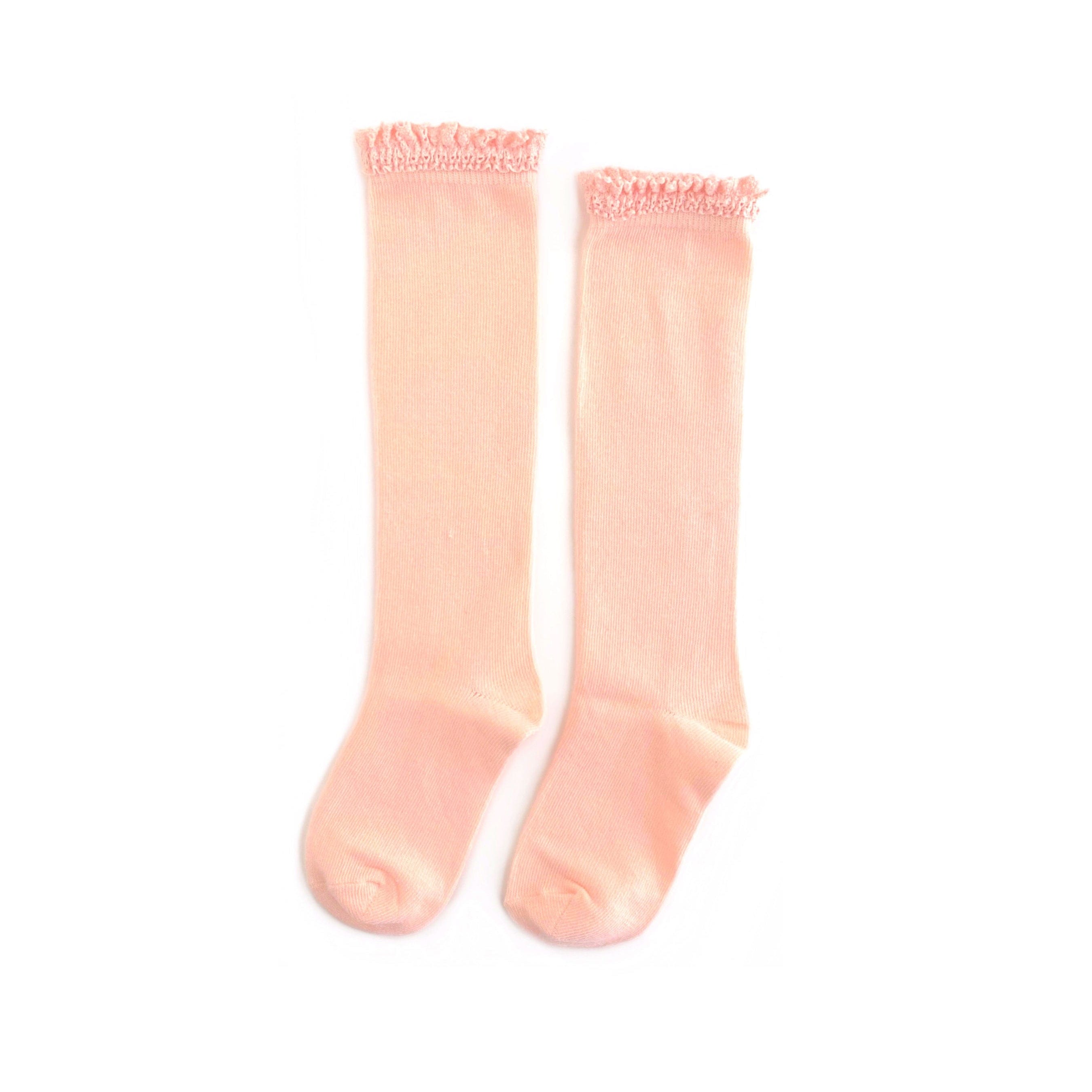 Creamsicle Lace Top Knee High Socks Little Stocking Company Lil Tulips
