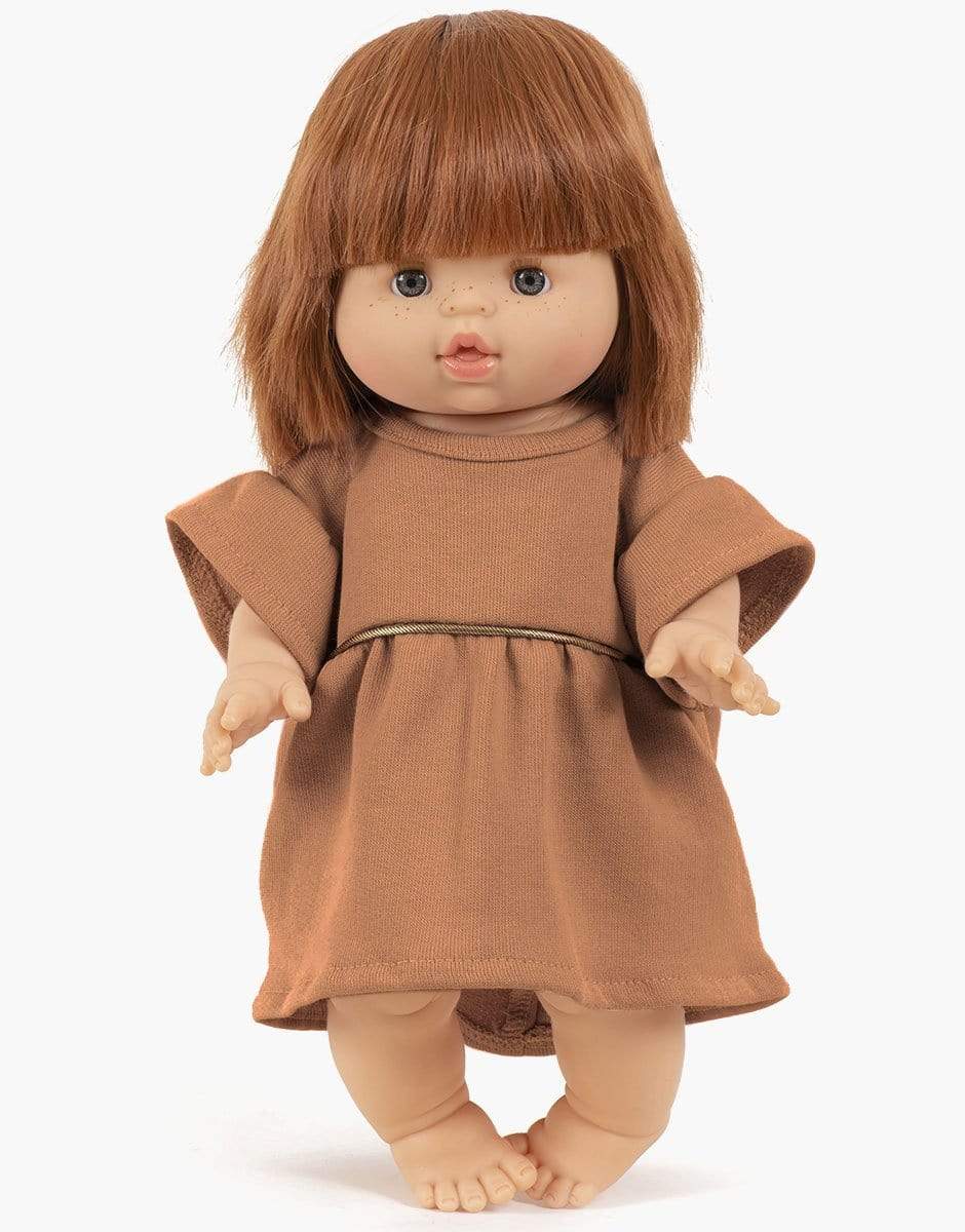 Daisy Dress in Brown Sugar Fleece Doll Clothing Minikane Lil Tulips