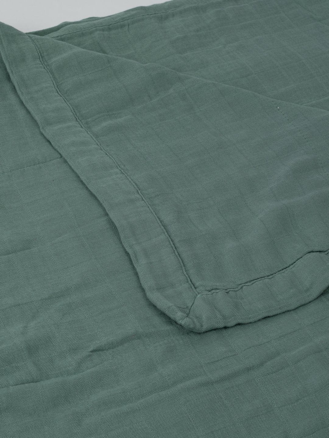Deluxe Muslin Big Kid Quilt - Sage Little Unicorn Lil Tulips