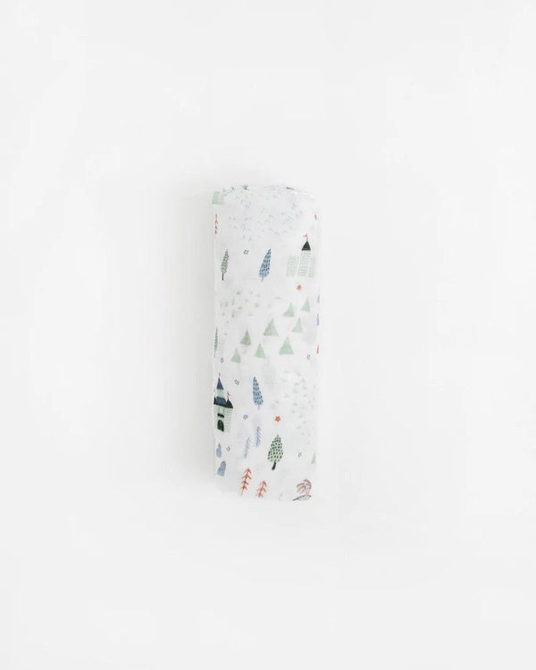 Deluxe Muslin Swaddle Blanket - Dragon Days Little Unicorn Lil Tulips