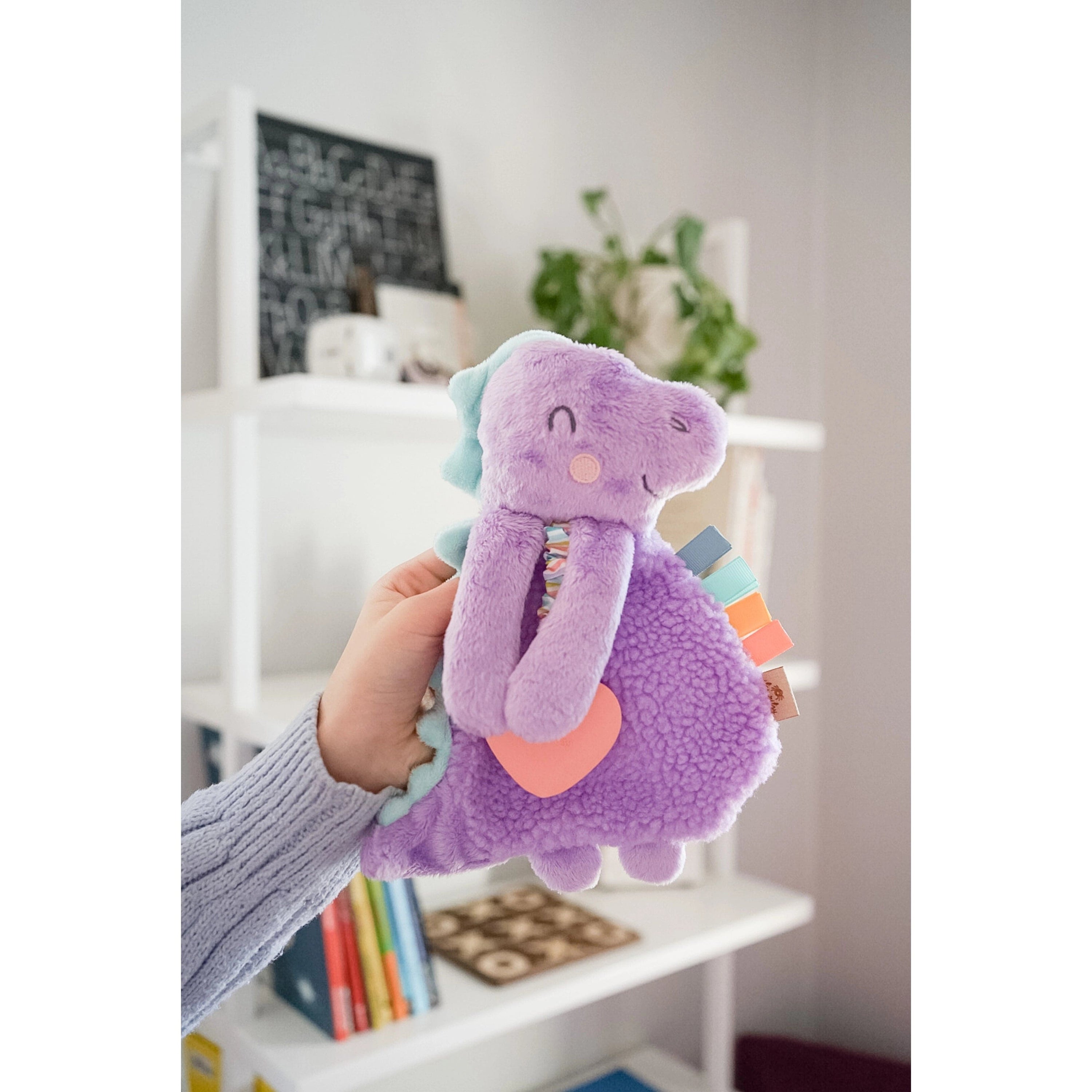 Dempsey the Dino Itzy Friends Itzy Lovey™ Plush with Silicone Teether Toy Itzy Ritzy Lil Tulips