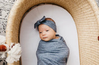 Denim Knit Swaddle Blanket Copper Pearl Lil Tulips