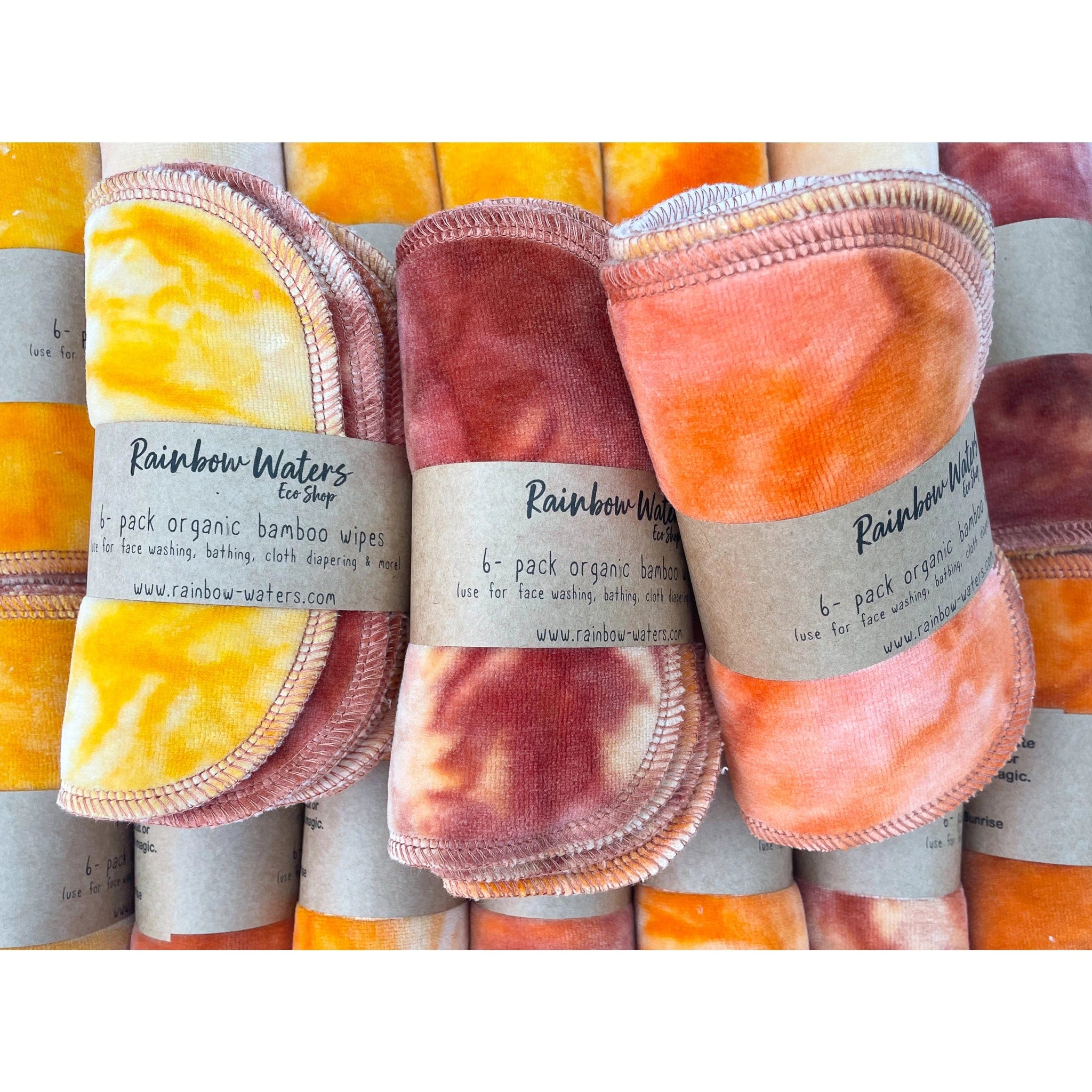 Desert Sunrise 6-pack Tie Dye Organic Wipes Rainbow Waters Baby Wipes Lil Tulips