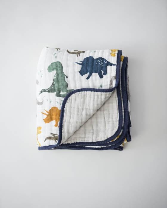 Dino Friends Cotton Muslin Quilt Little Unicorn Lil Tulips