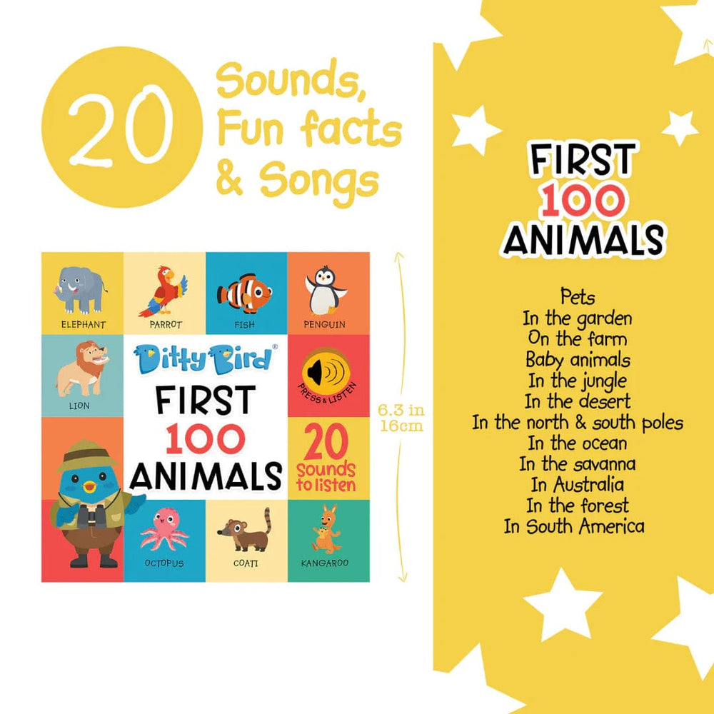 Ditty Bird Baby Sound Book: First 100 Animals Ditty Bird Book Lil Tulips