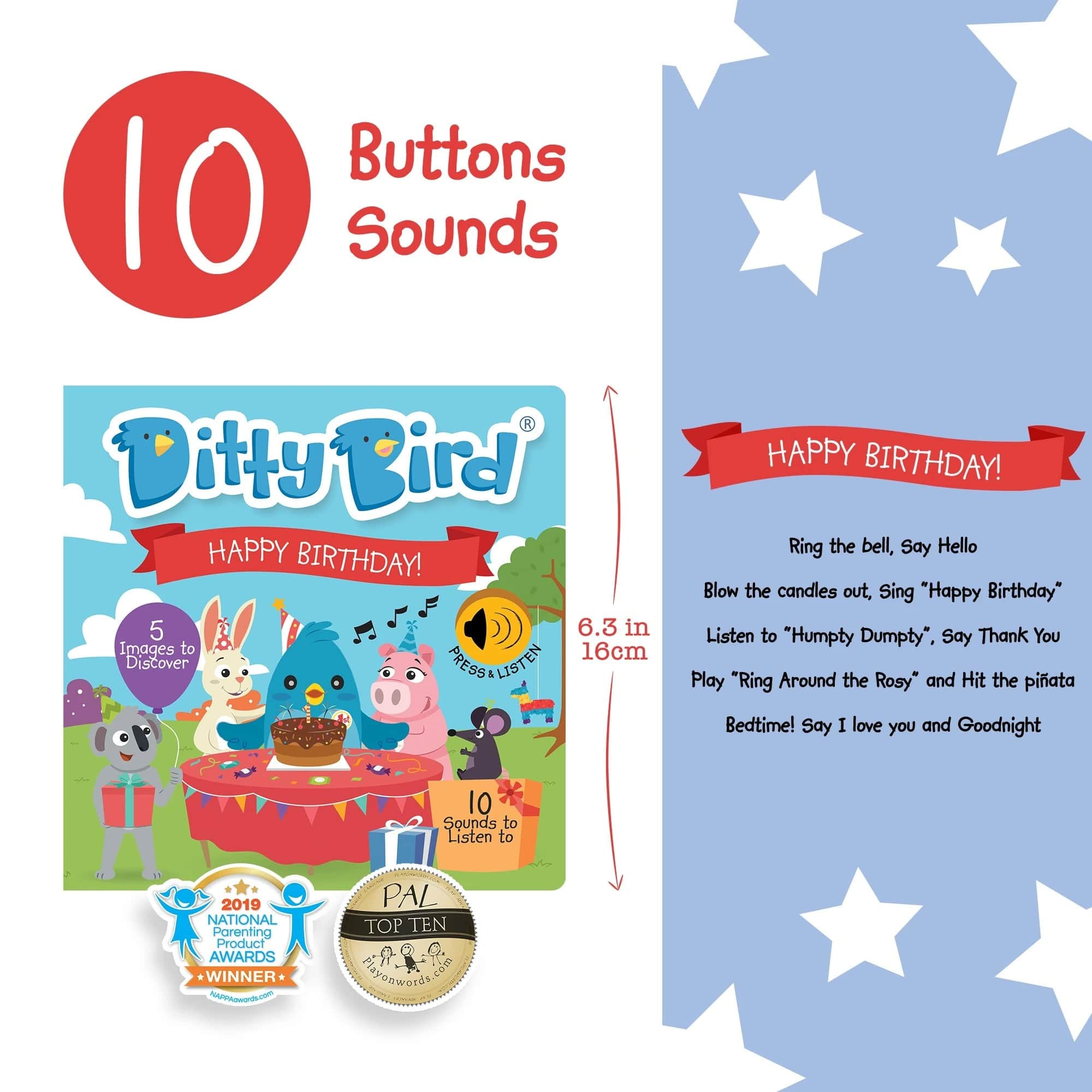 Ditty Bird Baby Sound Book: Happy Birthday Ditty Bird Book Lil Tulips