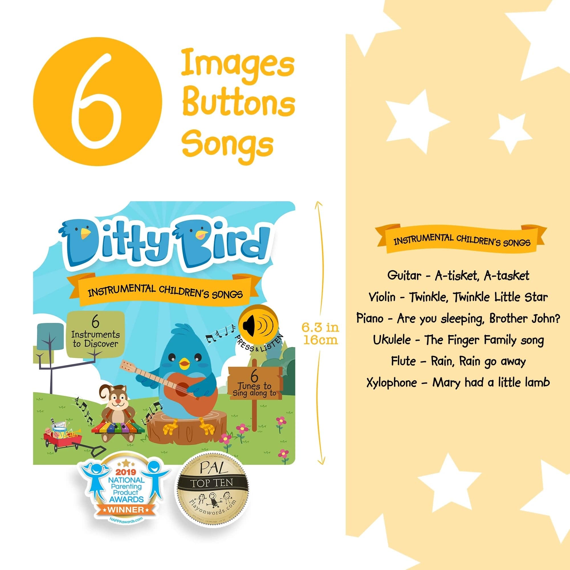 Ditty Bird Baby Sound Book: Instrumental Children's Songs Ditty Bird Book Lil Tulips
