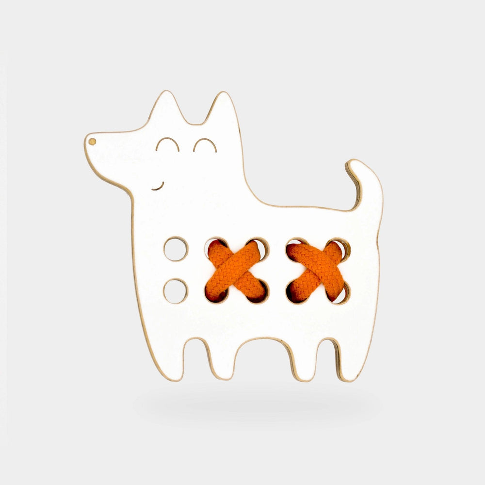Dog, Wooden Lacing Toy Milin Lil Tulips